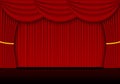 Red curtain opera, cinema or theater stage drapes Royalty Free Stock Photo