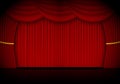 Red curtain opera, cinema or theater stage drapes Royalty Free Stock Photo