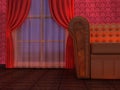 Red curtain room Royalty Free Stock Photo