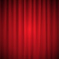 Red Curtain on stage.Vector Background with light of projector for ceremony. Red closed curtain Royalty Free Stock Photo