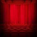 Red curtain template. EPS 10 Royalty Free Stock Photo