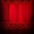 Red curtain template. EPS 10 Royalty Free Stock Photo