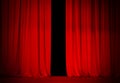 Red curtain on theatre or cinema stage Royalty Free Stock Photo