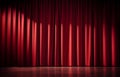 Red curtain theatre or cinema stage Royalty Free Stock Photo