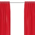 Red Curtains with Eyelets on the Round Ledge. 3d Rendering