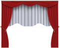Red Curtains Isolated on White Background Royalty Free Stock Photo