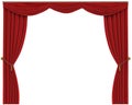 Red Curtains Isolated on White Background Royalty Free Stock Photo