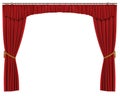 Red Curtains Isolated on White Background