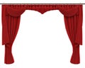 Red Curtains Isolated on White Background Royalty Free Stock Photo