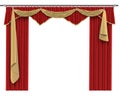 Red Curtains Isolated on White Background Royalty Free Stock Photo