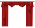 Red Curtains Isolated on White Background