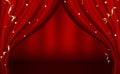 Red curtains Open Luxury Invitation Banner Background. Vector Illustration