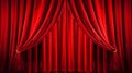 The red curtains are opening for the theater show. Generative AI Royalty Free Stock Photo