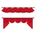 Red Curtains Set. Luxury Silk Curtain Illustration Royalty Free Stock Photo