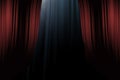 Red curtains on stage in drama theater Royalty Free Stock Photo