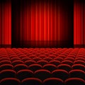 Red Curtains Theater Stage Royalty Free Stock Photo