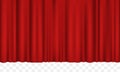 Red curtains isolated on transparent background. Vector illustration Royalty Free Stock Photo