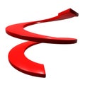 Red curve arrow up direction