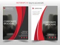 Red curve Vector Brochure annual report Leaflet Flyer template design, book cover layout design, abstract business presentation