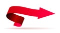 Red curved arrow Royalty Free Stock Photo