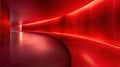Red curved corridor, illuminated walls, modern building, interior design Royalty Free Stock Photo