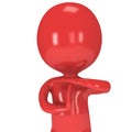 Red cute man show time out gesture Royalty Free Stock Photo