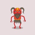 Red Cute Monster Cartoon Illustration Royalty Free Stock Photo