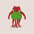 Red Cute Monster Cartoon Illustration Royalty Free Stock Photo