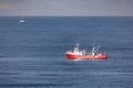 A red cutter the North sea close to Egmond aan Zee, Netherlands Royalty Free Stock Photo