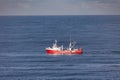 A red cutter the North sea close to Egmond aan Zee, Netherlands Royalty Free Stock Photo