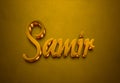 Golden 3D editable text effect of Arabic name Samir Royalty Free Stock Photo