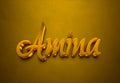 Golden 3D editable text effect of Arabic name Amina Royalty Free Stock Photo
