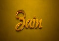 Golden 3D editable text effect of Arabic name Zain Royalty Free Stock Photo