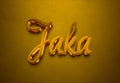 Golden 3D editable text effect of name Jaka, Royalty Free Stock Photo