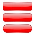Red 3d glass buttons Royalty Free Stock Photo