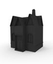 Black 3D icon house. 3D render.