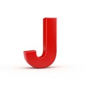 Red 3D Letter J on White Background alphabet character Royalty Free Stock Photo