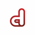 Red d lowercase with gradient business logo