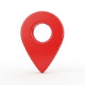 Red 3D Map Pin Icon Isolated on White Background location marker pointer Royalty Free Stock Photo