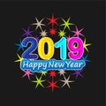 2019 on White Background, New Year 2019, 3D Illustration, Happy New Year 2019