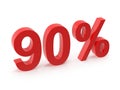 Red 3D \'90\' Percentage Symbol Royalty Free Stock Photo