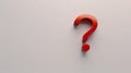 a red 3D question mark on a plain grey background with plenty of copyspace Royalty Free Stock Photo