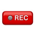 Red 3D Record Button with Grey Circle and White REC Text on White Background image Royalty Free Stock Photo