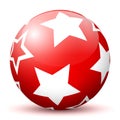 Sphere with Mapped White Starlet Texture - 3D Vector Illustration