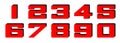 Red 3d square numbers from zero to nine Royalty Free Stock Photo