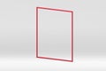 Red 3d squared frame isometric border white studio background for product show realistic vector