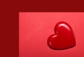 red 3d valantines heart shape on red background Royalty Free Stock Photo