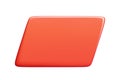 Red 3d vector parallelogram banner with clean minimalist space for text