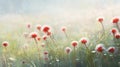 red dandelions creating a stunning contrast against the soft green grass