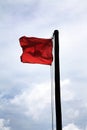 Red danger flag hoisted